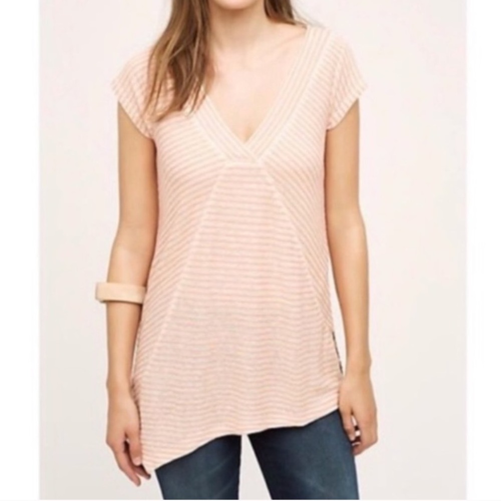 Anthro Meadow Rue Asymmetrical Striped Top Size S